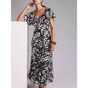Farm Rio for Anthropologie Flutter-Sleeved Maxi Dress S